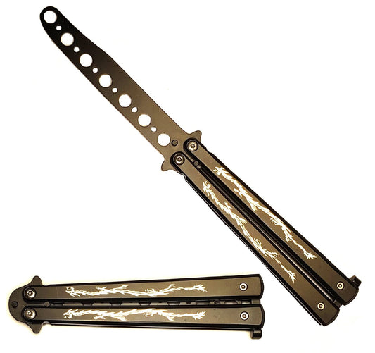 8 1/2" Black Butterfly Training Knife