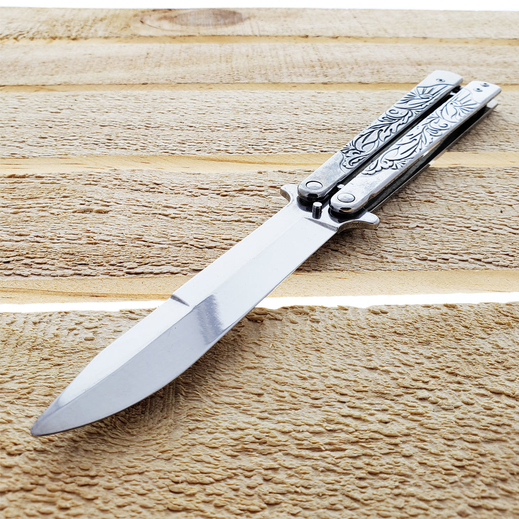4" Chrome Blade w/ 5.25" Chrome Handle Practice Butterfly