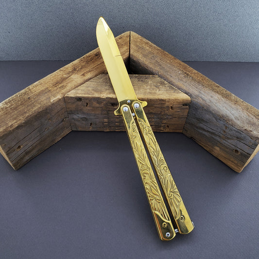 9 1/2" Gold Butterfly Training Knife