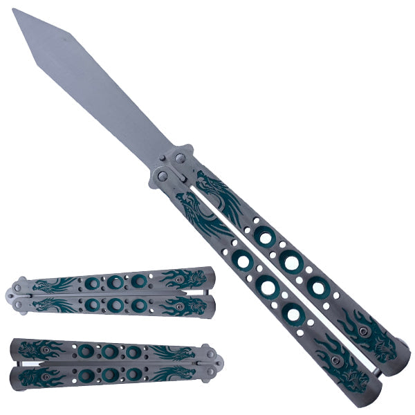 Wholesale Practice Butterfly Knives - Green Dragon Butterfly Trainer