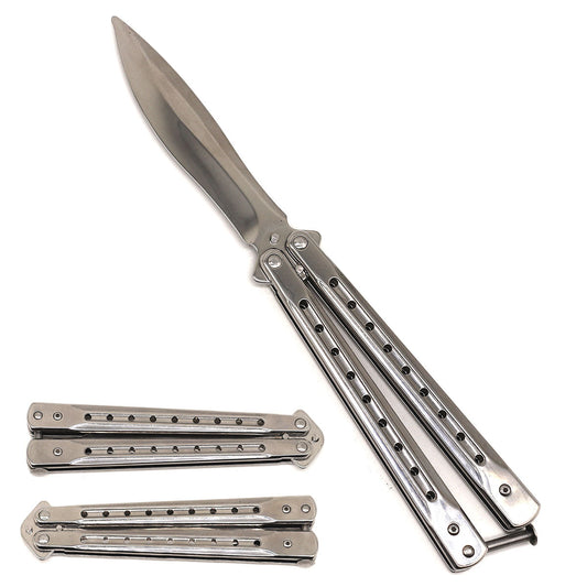 9.25" Chrome Training Butterfly Knife Trainer