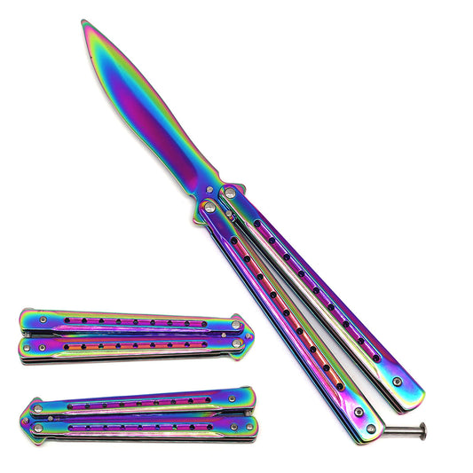 9.25" Rainbow Training Butterfly Knife