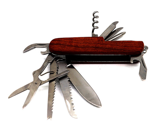 2 1/2" Blade  Folding Multi-Tool Knife - Wood