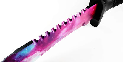 12" Tactical Knife With Purple Galaxy Blade