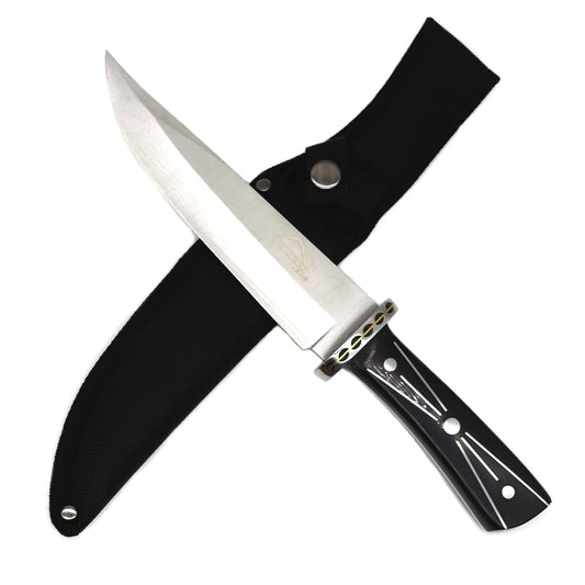 Rocky Mountain 12" Hunting Knife Black Handle w/ Design