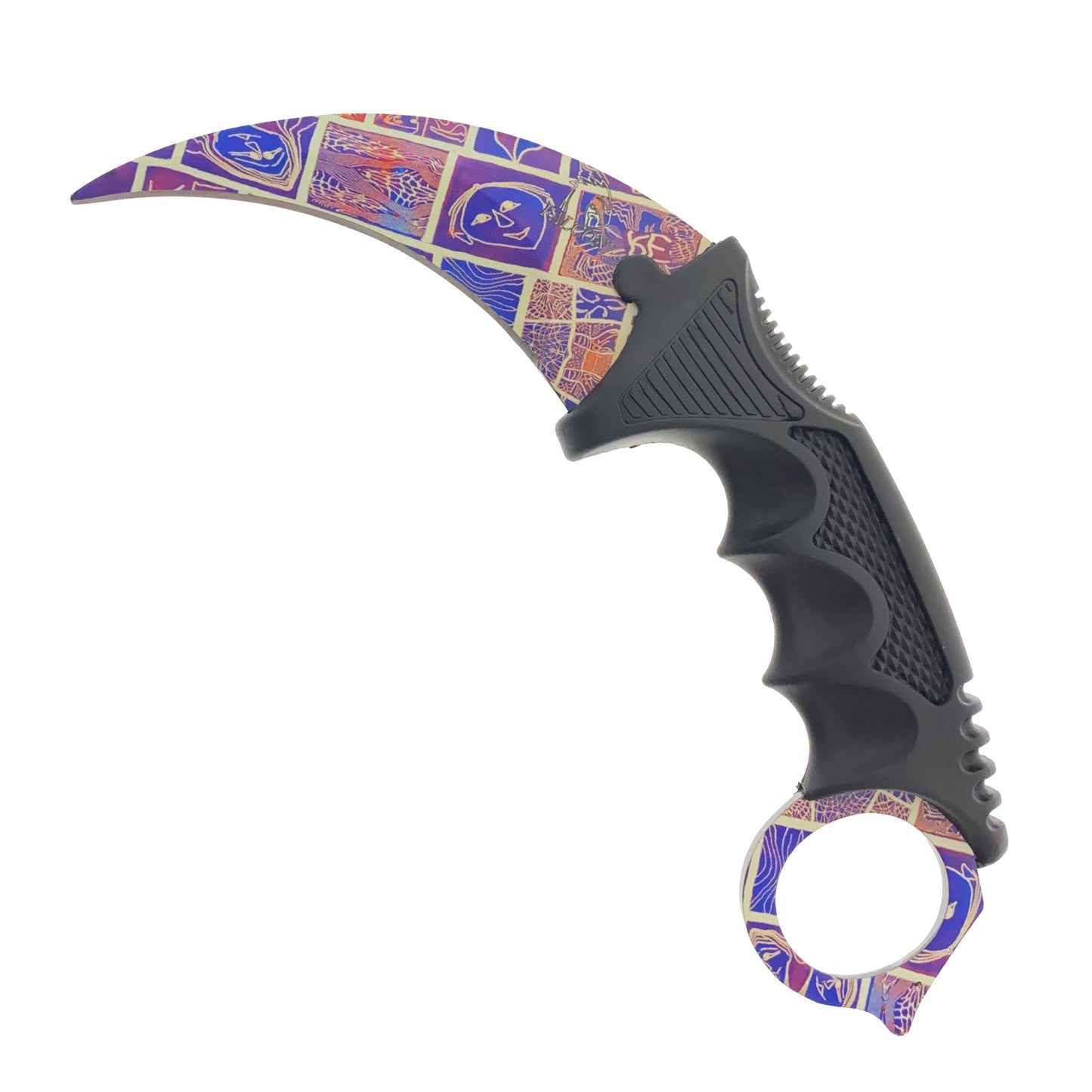 Falcon 7 1/2" Red & Blue Necklace Knife (Karambit)