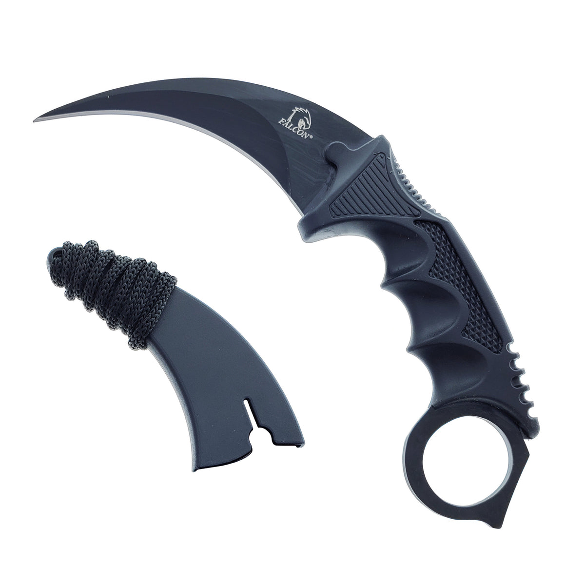 Falcon 7 1/2-Inch Black Necklace Knife (Karambit) | KC1308BK