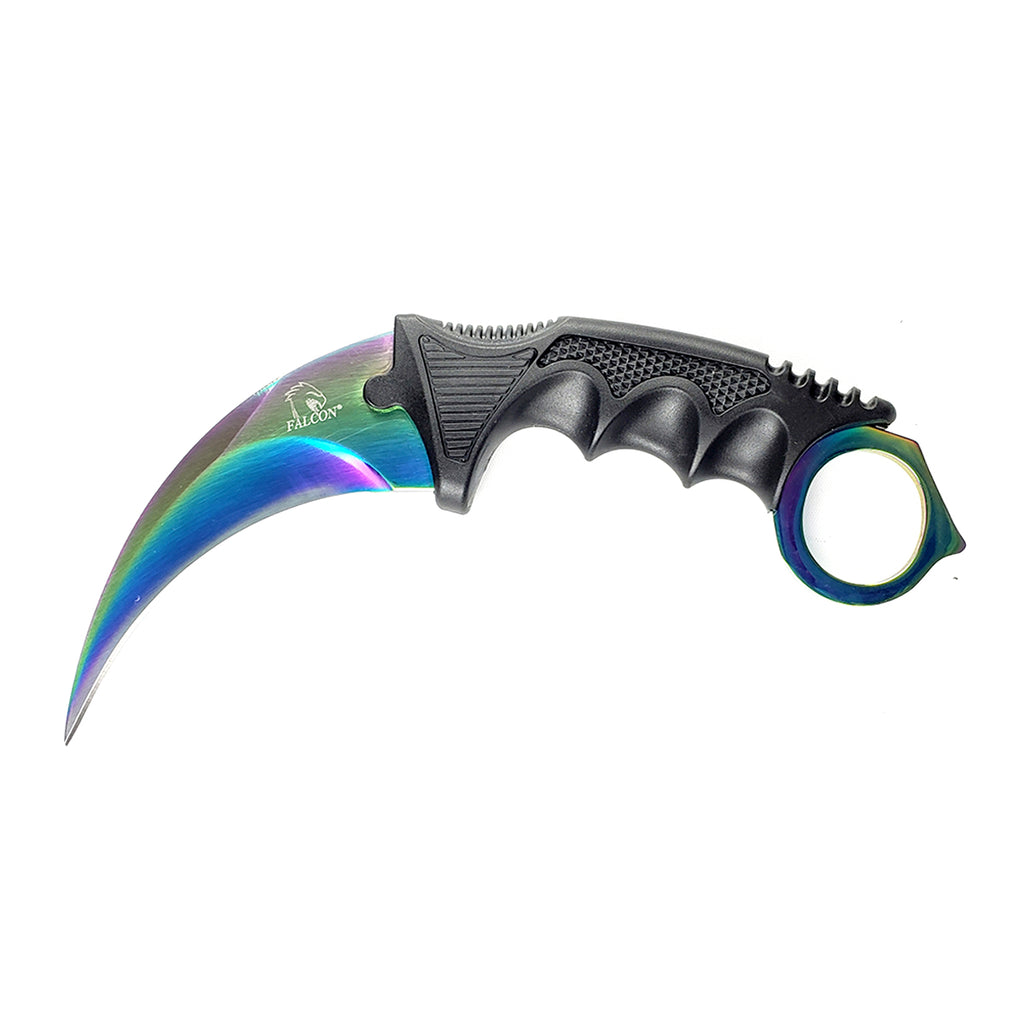 Falcon 7 1/2-Inch Rainbow Necklace Knife (Karambit) | KC1308RB