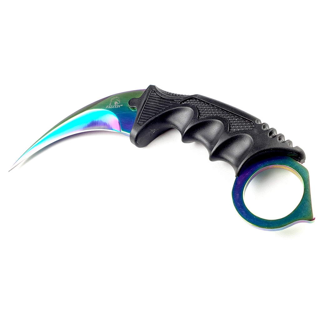Falcon 7 1/2-Inch Rainbow Necklace Knife (Karambit) | KC1308RB