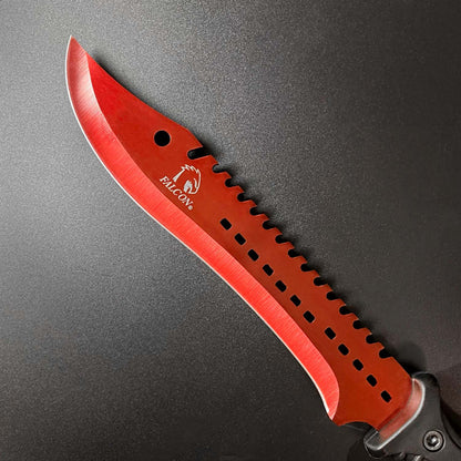 3 Piece Set / Red Blade & Black Handle / Tactical Knife