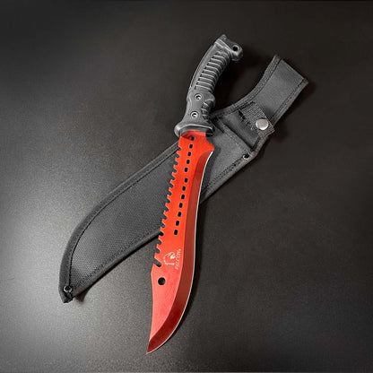3 Piece Set / Red Blade & Black Handle / Tactical Knife