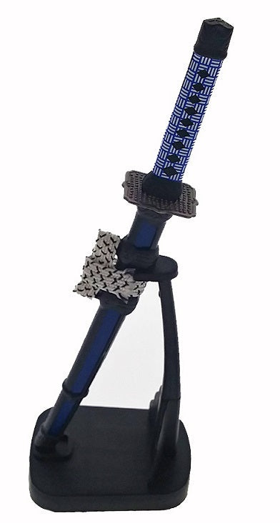 8" Blue Katana Letter Opener with Stand