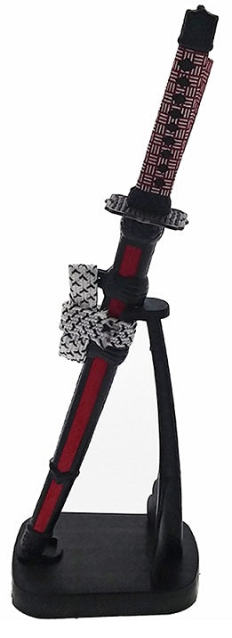 8" Red Katana Letter Opener with Stand