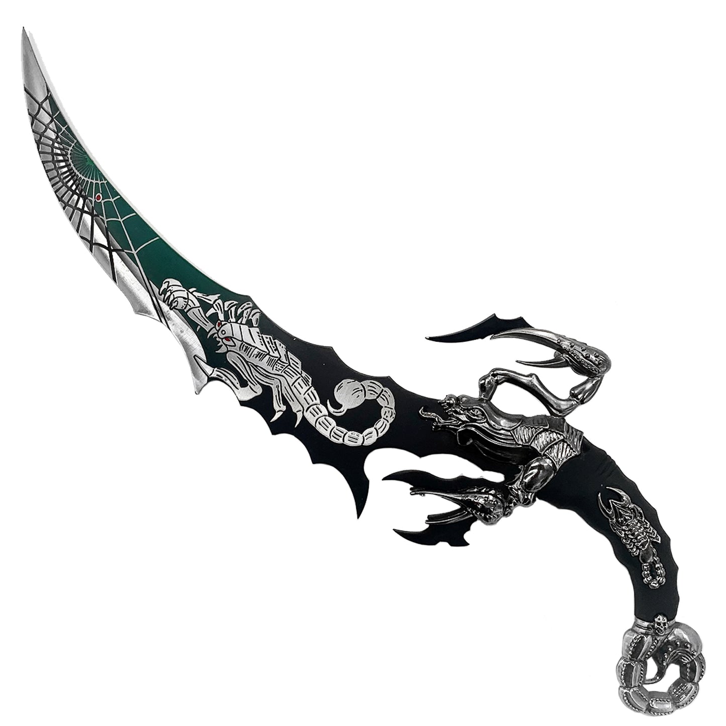21 1/4" Fantasy Green Scorpion Dagger with Wooden Stand