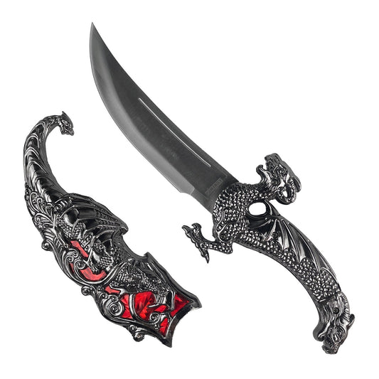 15" Blade Fantasy Dragon Dagger Red Fitting