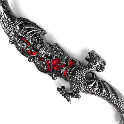 15" Blade Fantasy Dragon Dagger Red Fitting