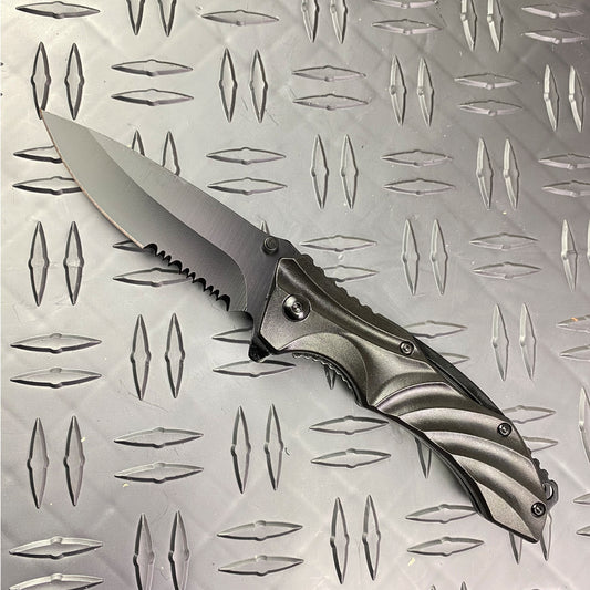 Falcon 8" Overall Spring Assisted Knife All Black