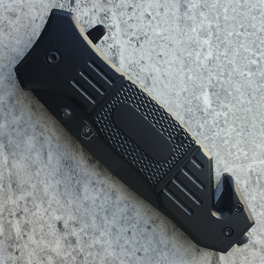 Falcon 8" Overall Spring Assisted Knife W/Glass Breaker and Bottle Opener