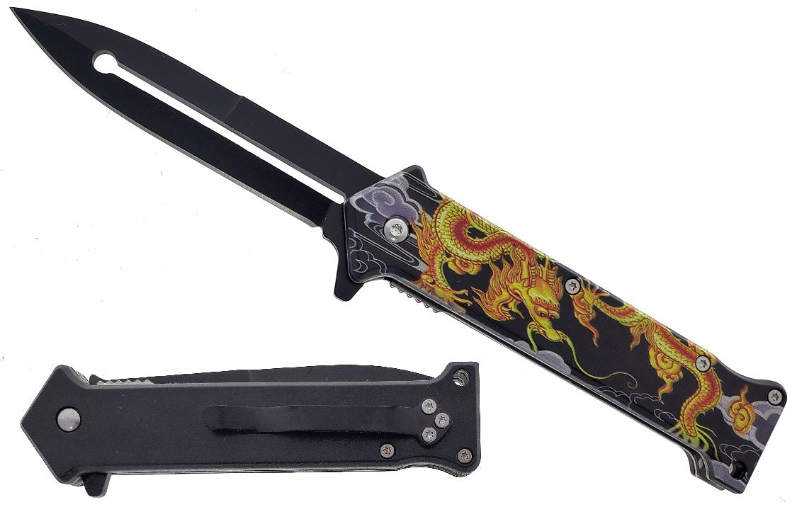 8" Fire Dragon Spring assisted knife