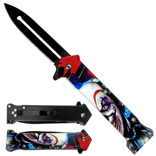 8" Spring assisted knife Clown