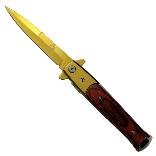 Falcon 8 3/4" Gold Spring Assisted Knife