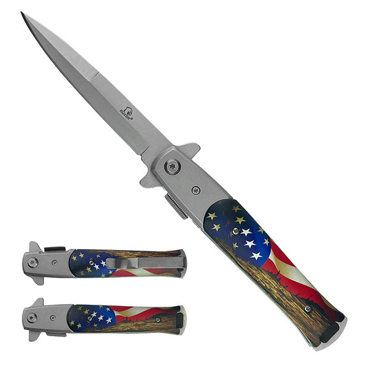 Falcon 8 3/4" US Flag Spring Assisted Knife