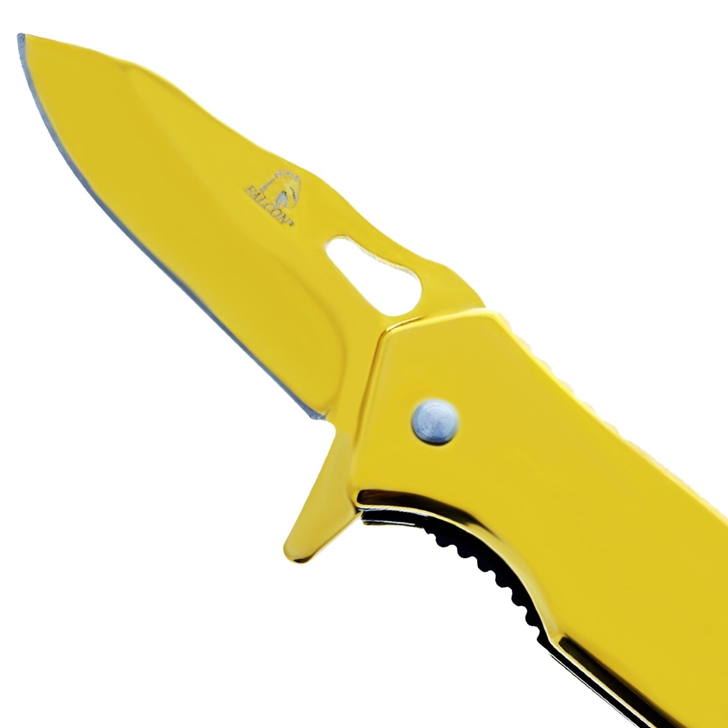 FALCON 6.25" Overall Gold Spring Assisted Knife w/Cutter and Breaker