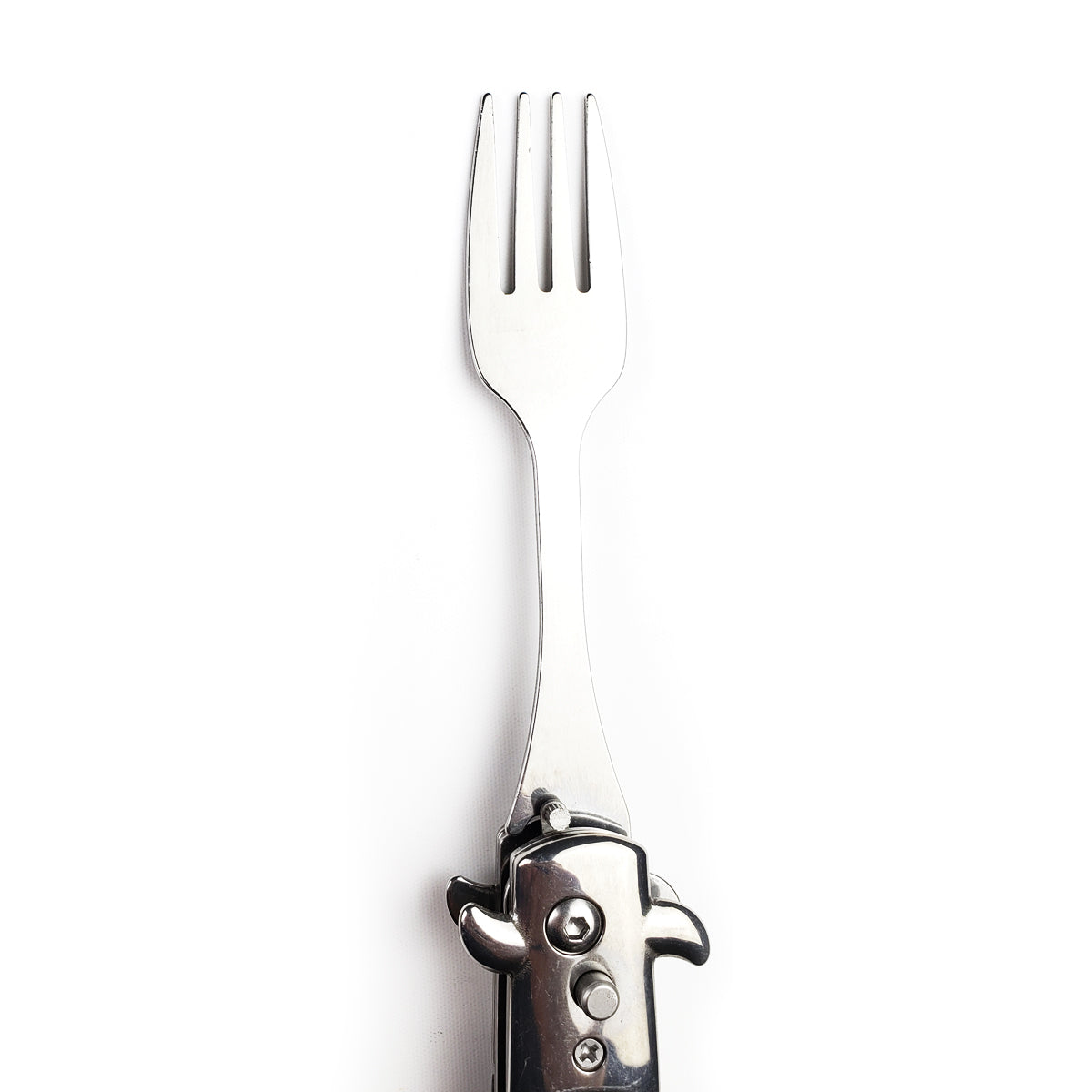 5" Spring Assisted Fork with faux black marble handle, Gift knives and novelties