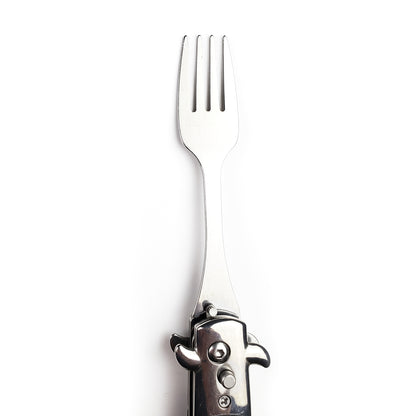 5" Spring Assisted Fork with faux black marble handle, Gift knives and novelties