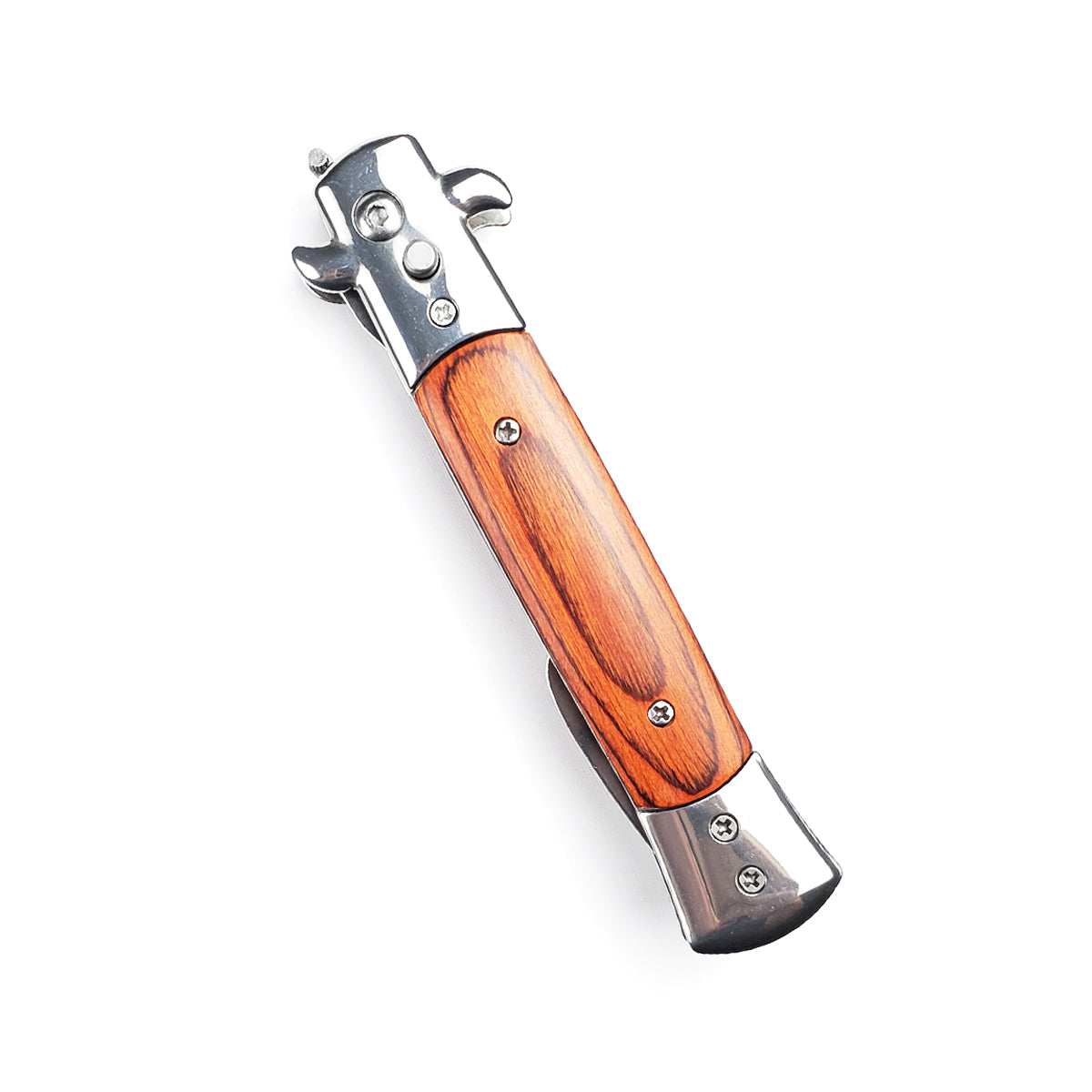 5" Spring Assisted Fork with wood handle, Gift knives and novelties