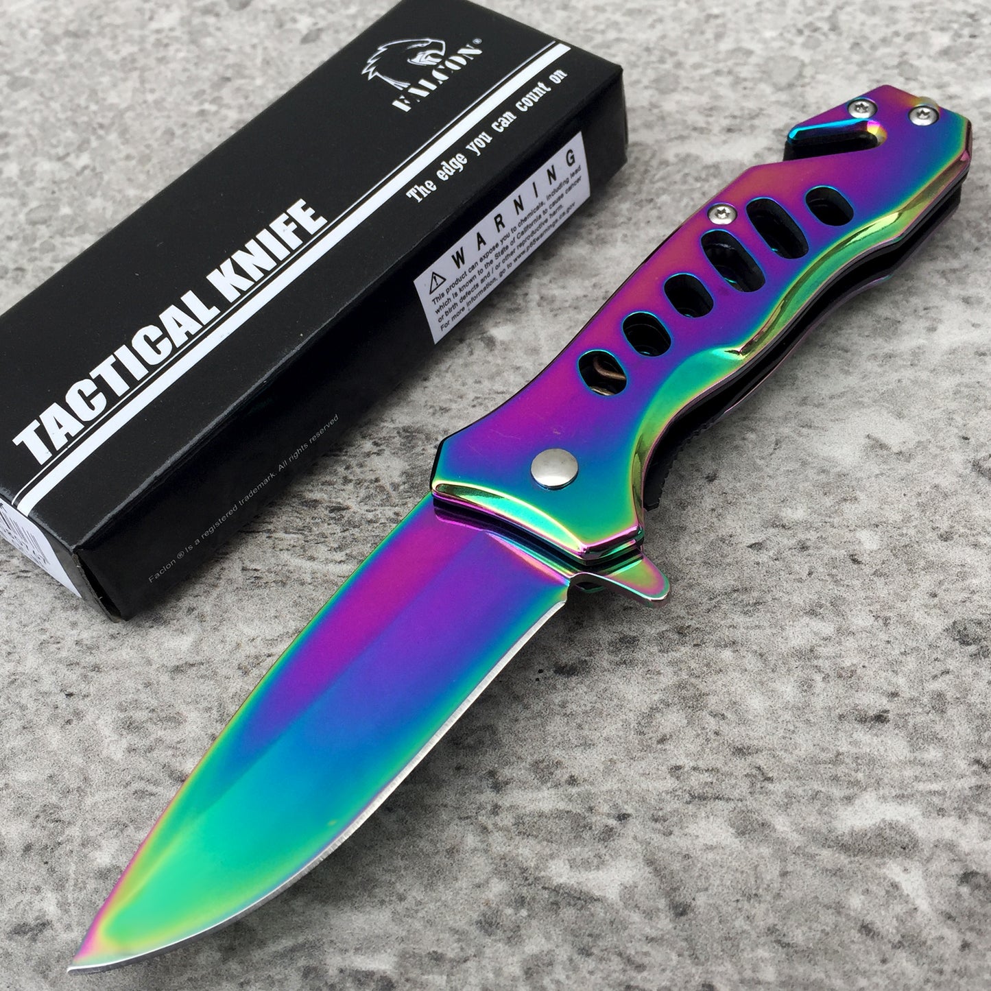 Falcon 6" Rainbow Pocket Knife