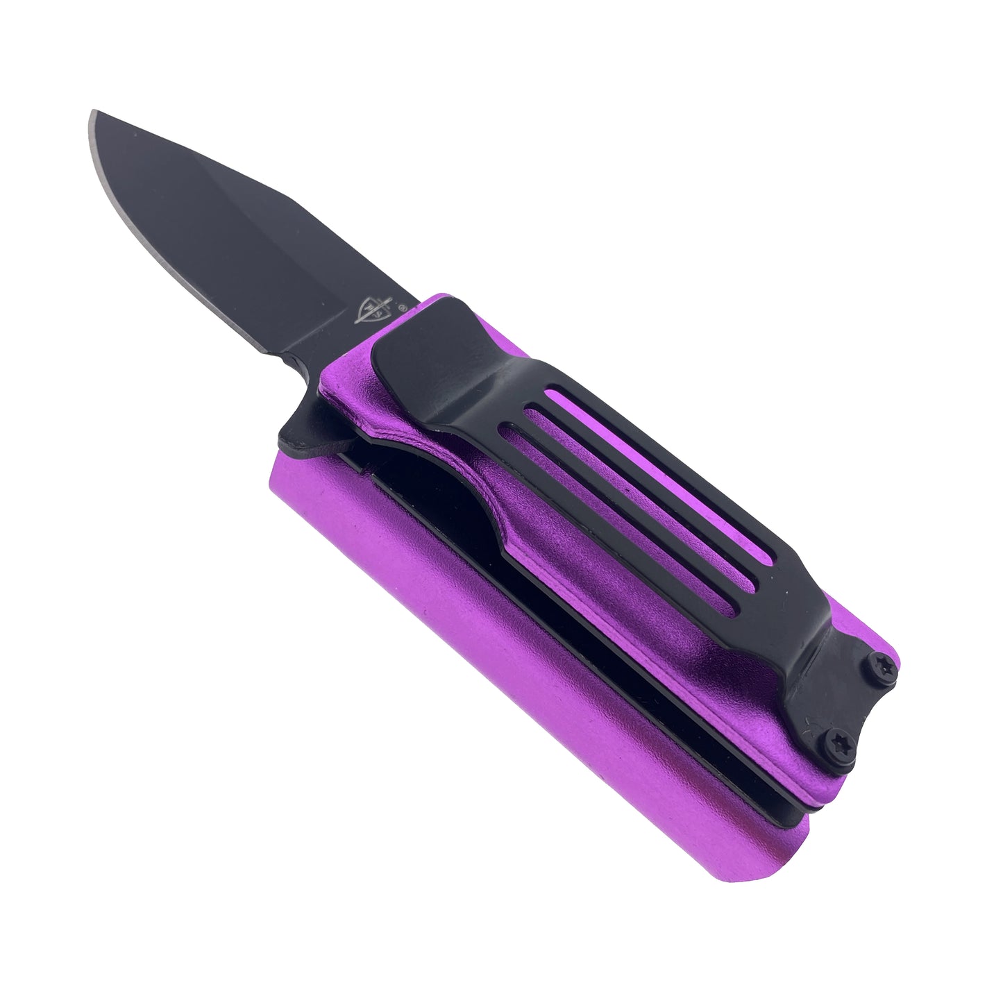 4 1/2" Purple Spring Assisted lighter Knife