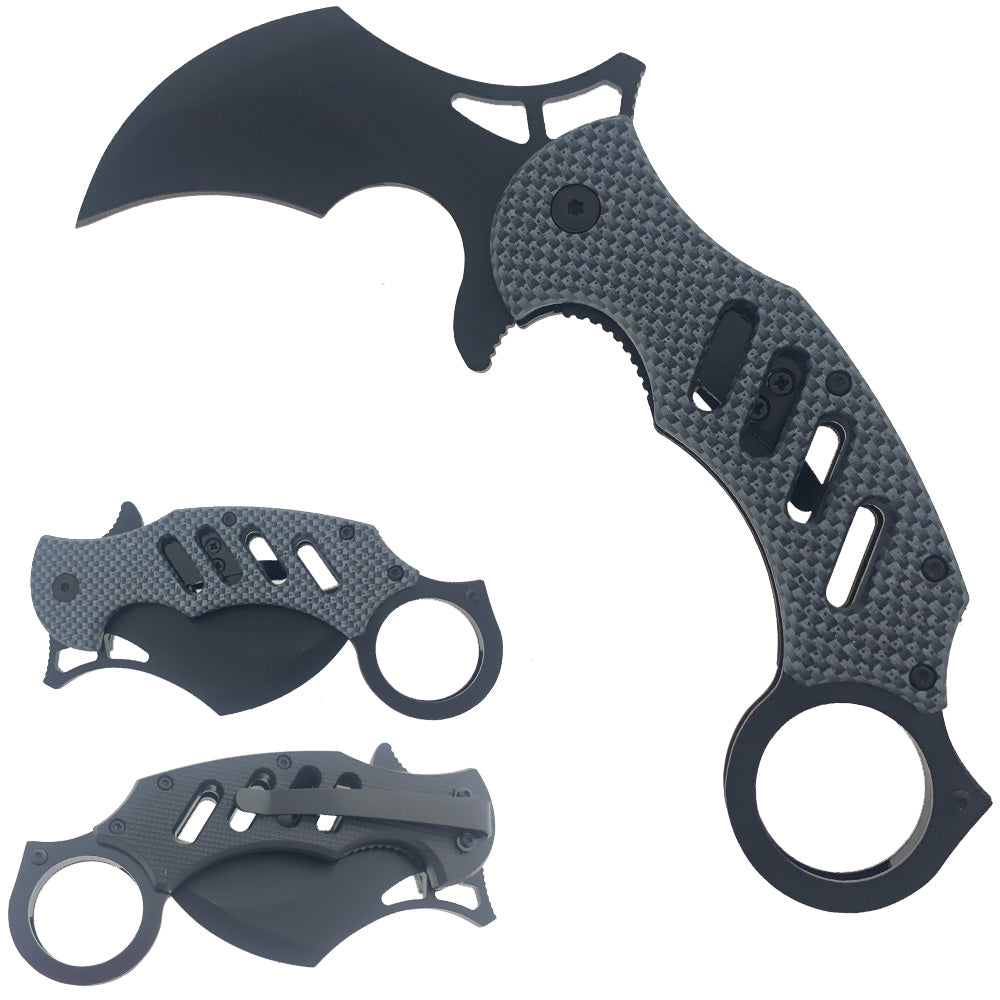 8" Karambit Knife Carbon Fiber Handle