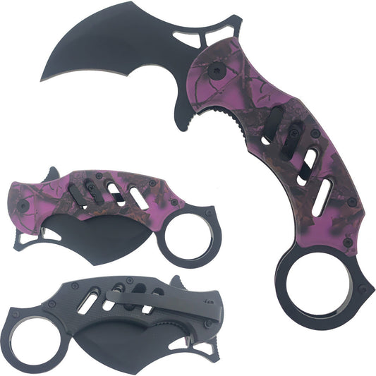 8" Karambit Knife Purple Handle