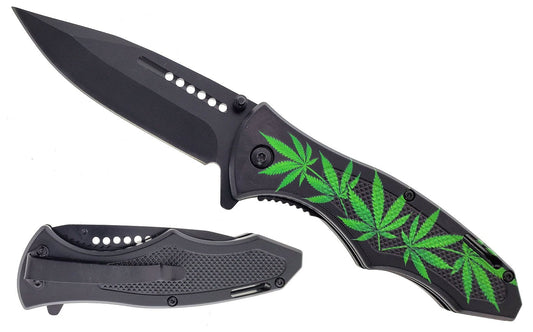 7.75" Overall Marijuana Spring Assisted Knife