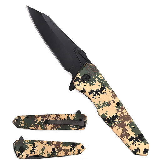 7.75" Spring Assisted Knife Camo ABS Handle