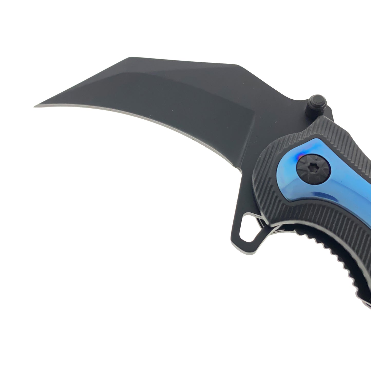 7" Blue Spring Assisted Karambit Blue ABS handle