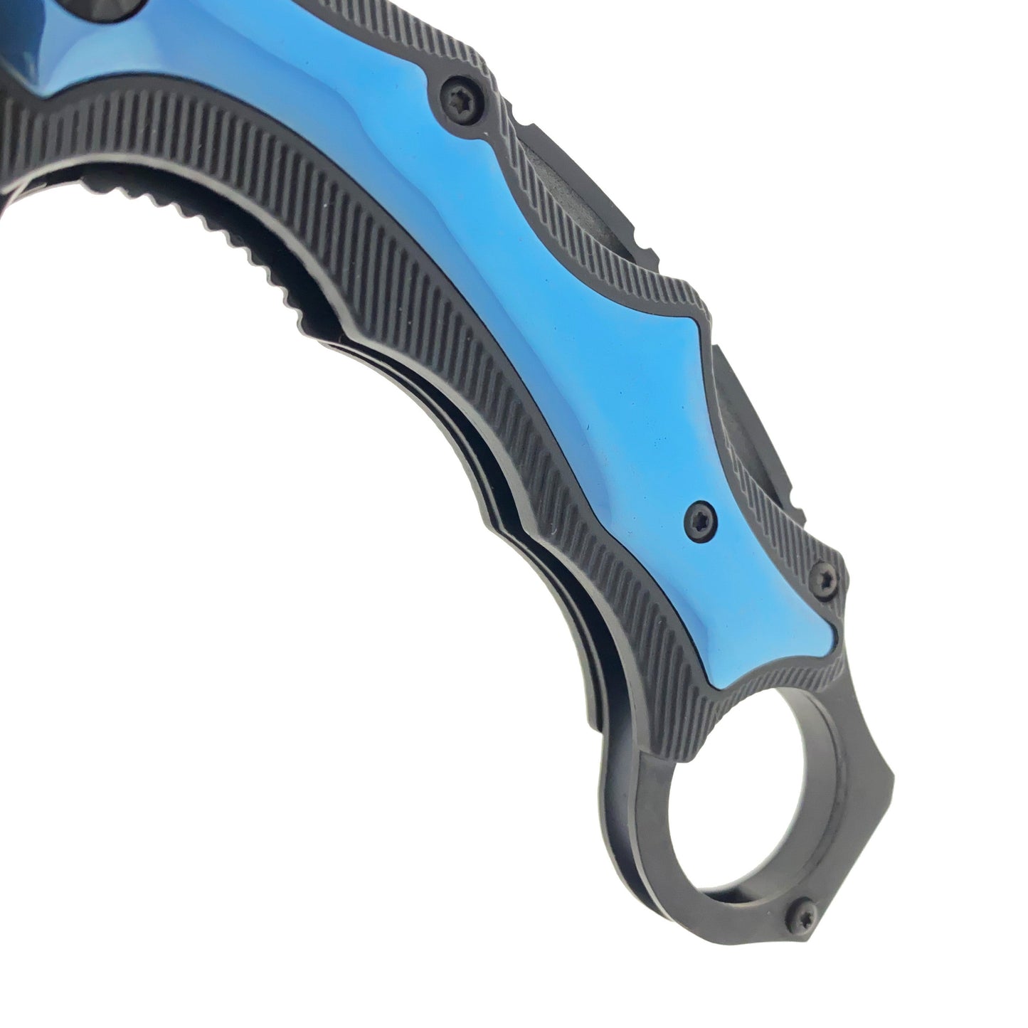 7" Blue Spring Assisted Karambit Blue ABS handle