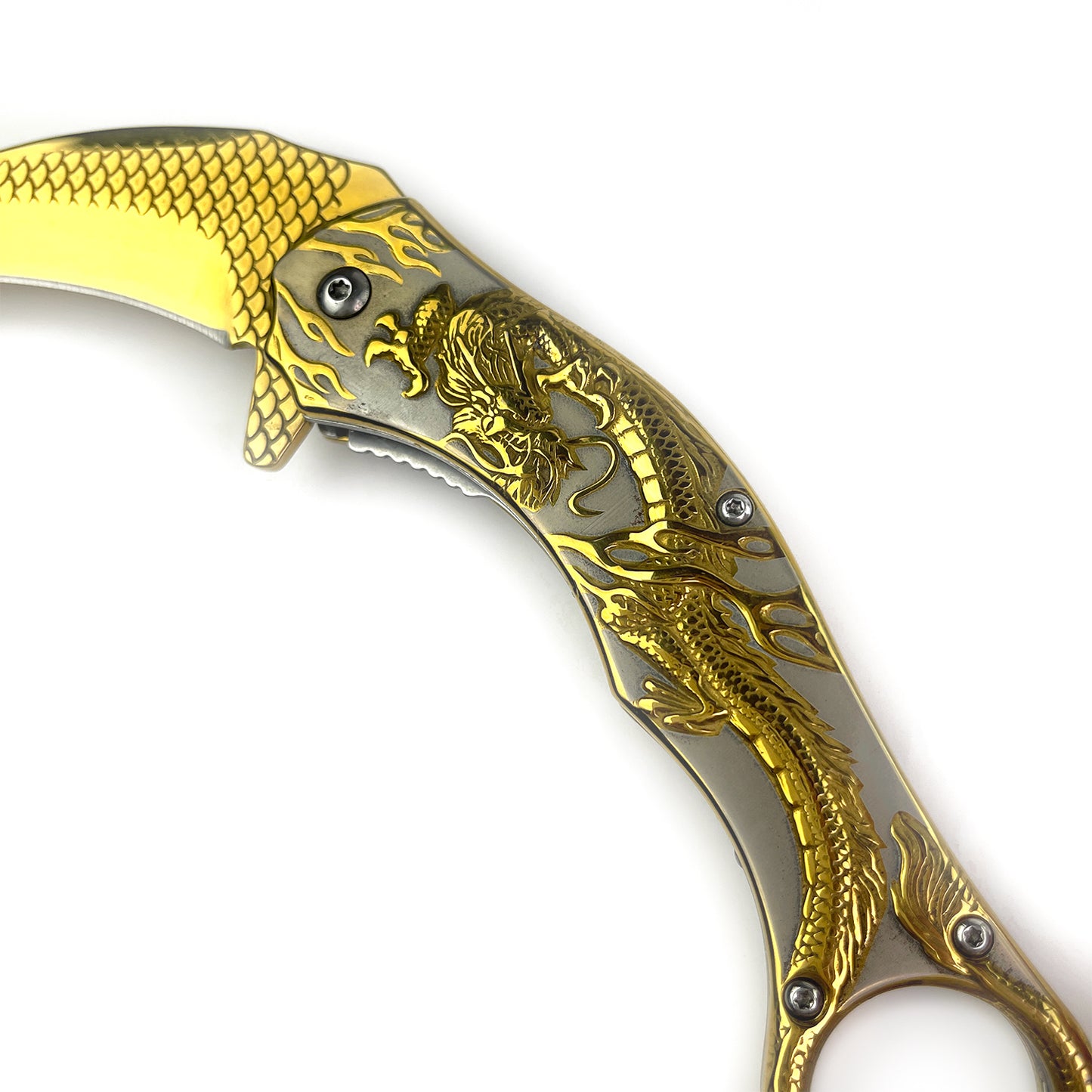 Falcon 8.25 " Overall In Length Gold Karambit Knife