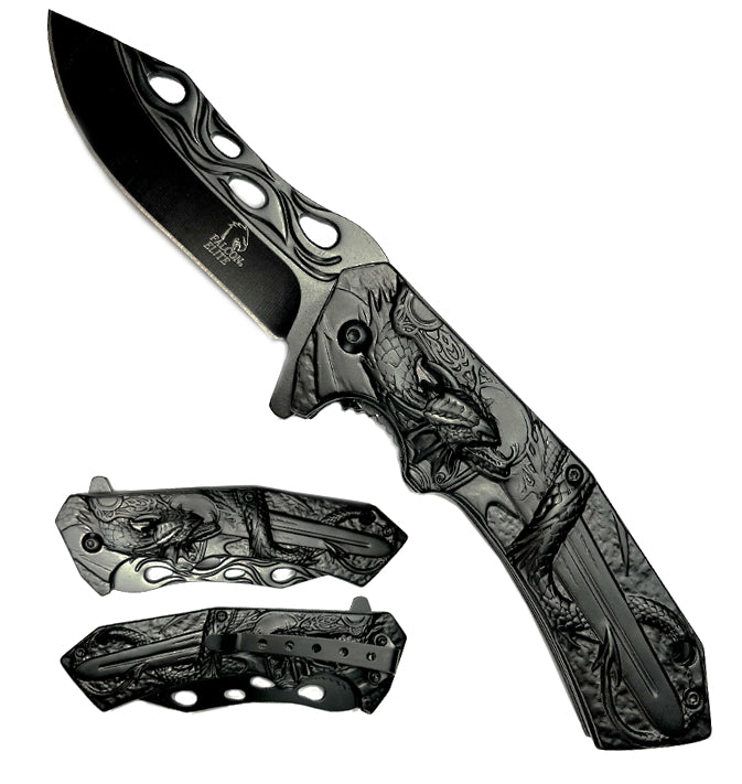 Falcon Black Blade Spring Assisted Knife