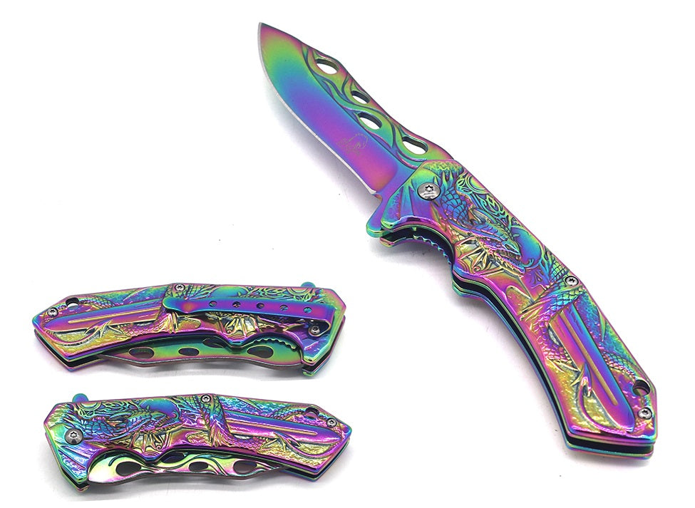 Falcon Rainbow Blade Spring Assisted Knife