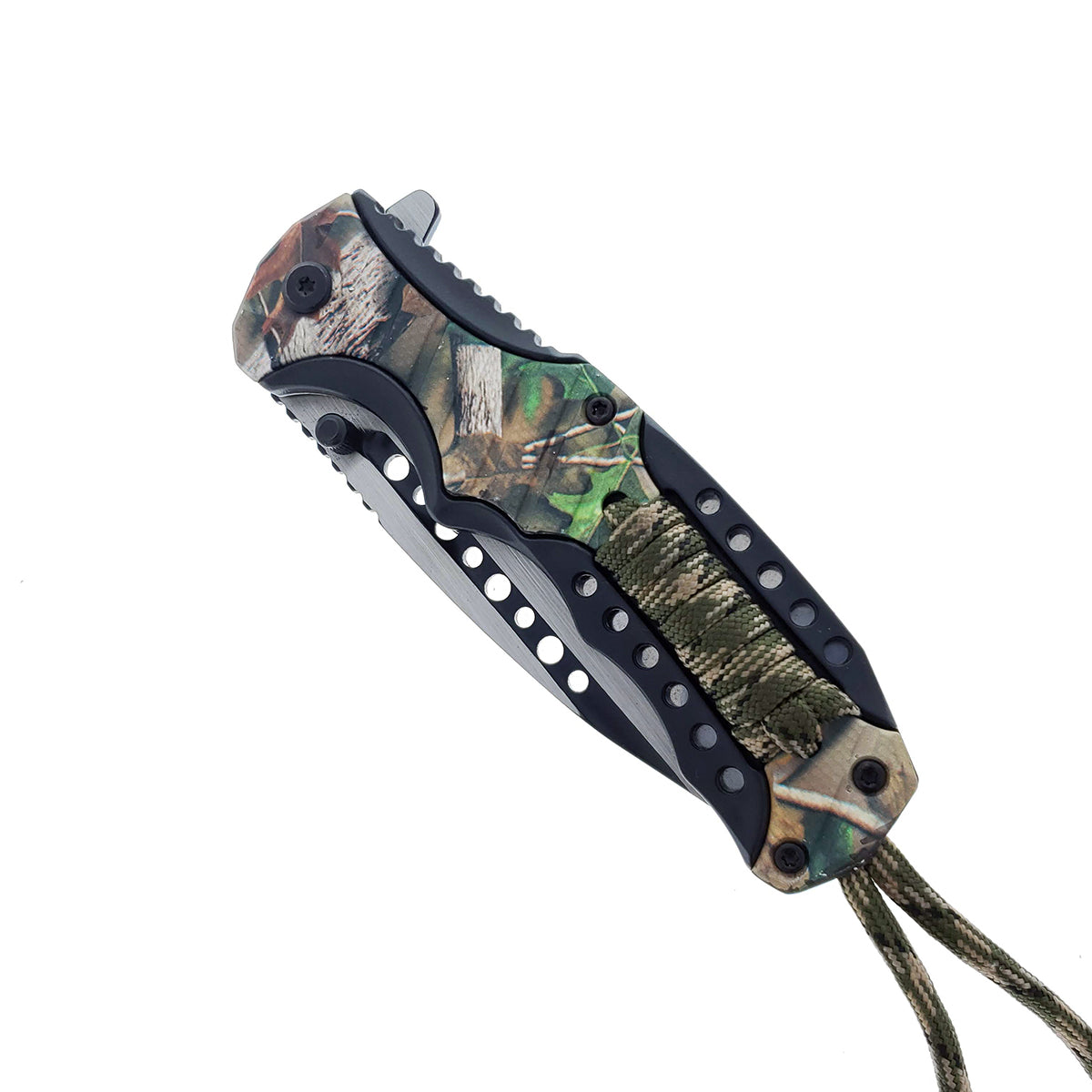 Falcon 8" Spring Assisted Knife Camo Handle w/ paracord