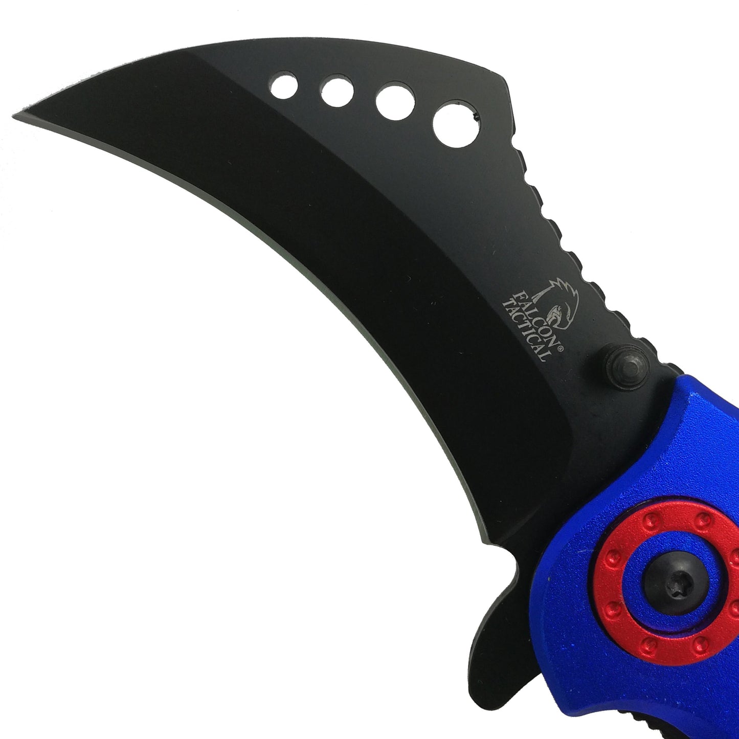 Falcon 7 1/2" Overall Blue and Red Blade Pocket Knife