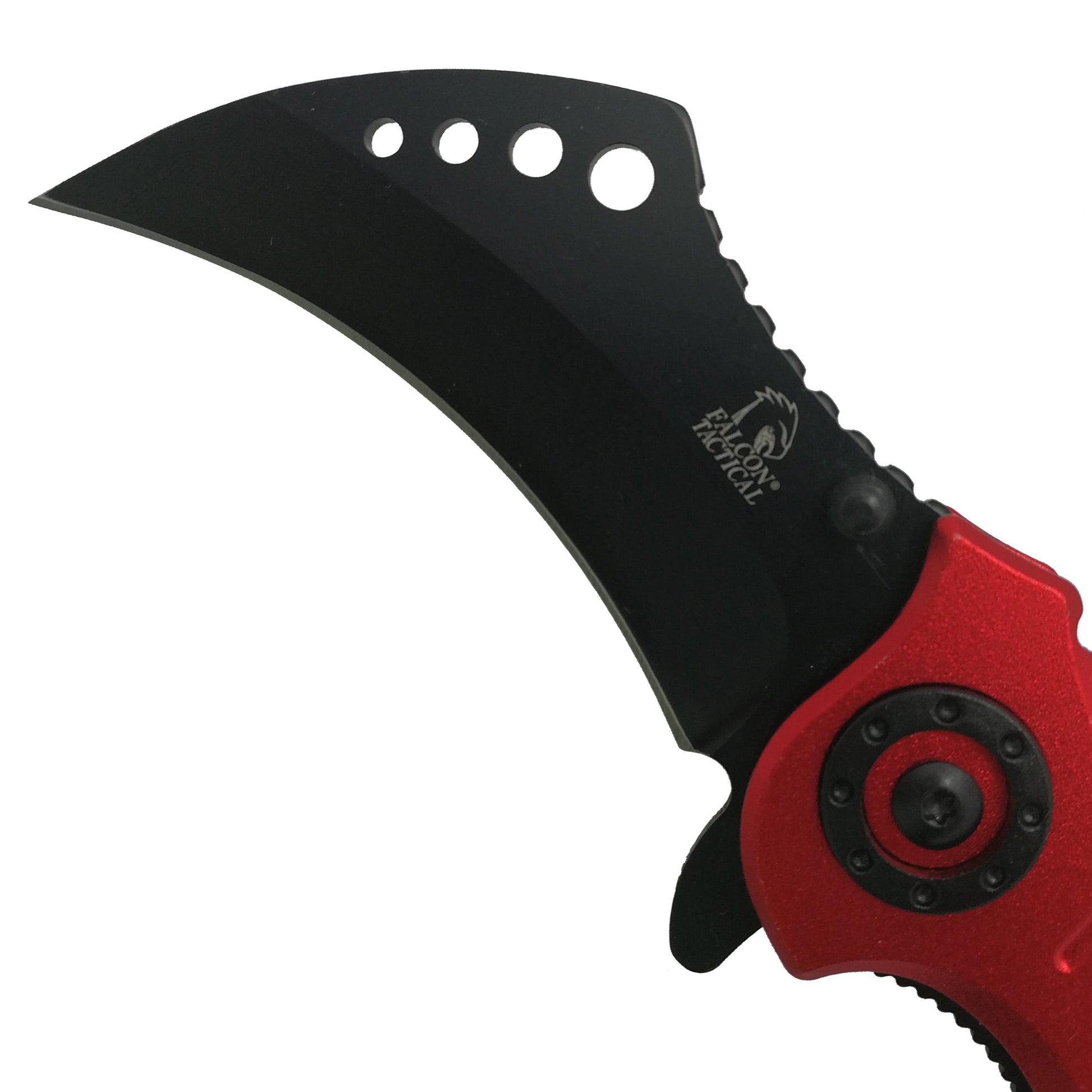 Shop Red Karambit Pocket Knife Wholesale Online: Pacific Solution.