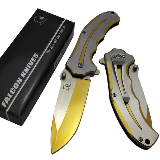 3" SIlver w Gold Trim Blade & Handle