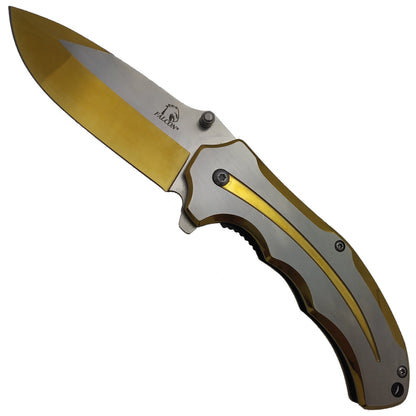 3" SIlver w Gold Trim Blade & Handle