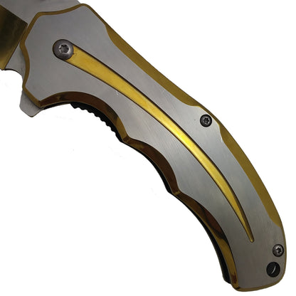 3" SIlver w Gold Trim Blade & Handle