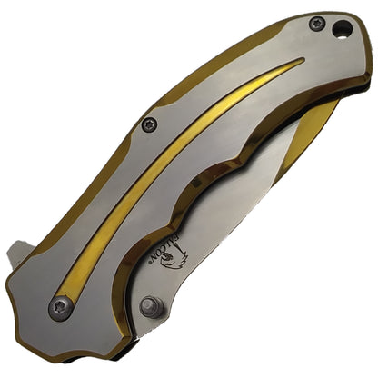 3" SIlver w Gold Trim Blade & Handle