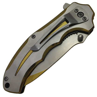 3" SIlver w Gold Trim Blade & Handle