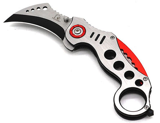 Wholesale Falcon Knives - Falcon Red 8" Spring Assisted Karambit Knife